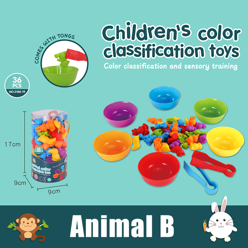 Color Sorting Toys for Toddlers: Animal Theme, Fine Motor Skills - MAMTASTIC