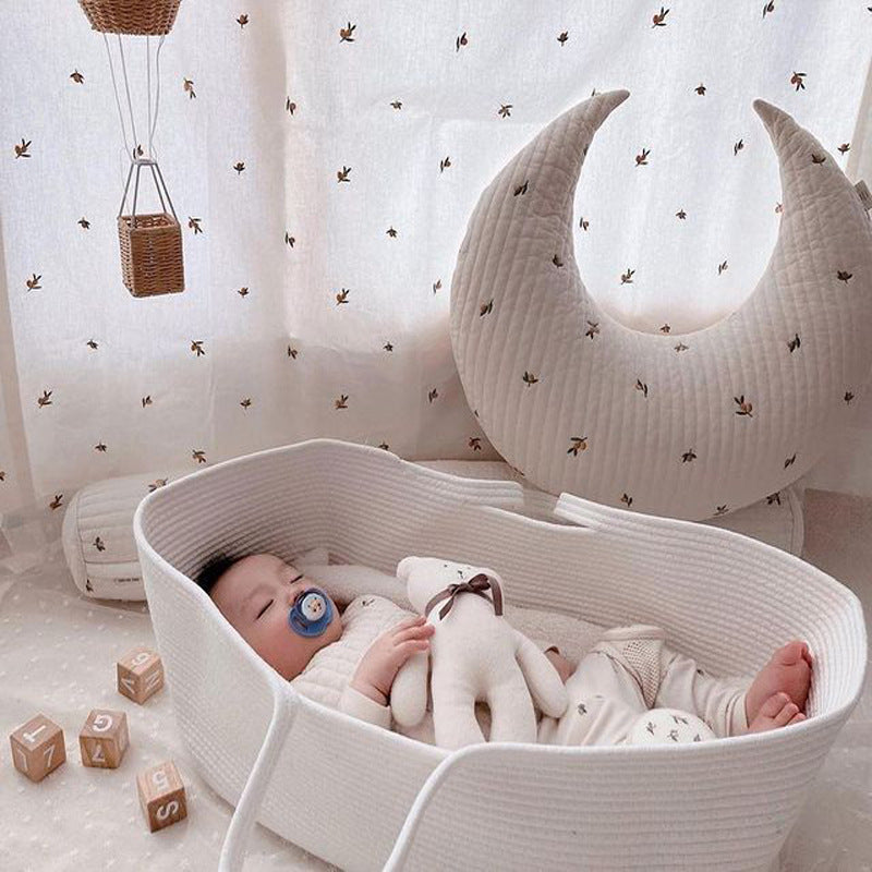 Cotton Rope Baby Bassinet: Stylish & Portable - MAMTASTIC