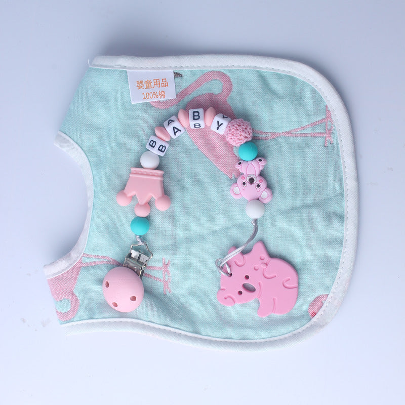 Cute Silicone Pacifier Chain with Beads - Safe and Durable Baby Teether - MAMTASTIC
