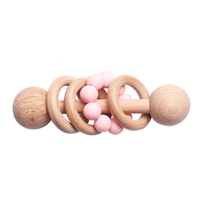 Wooden Baby Rattle with Silicone Beads - Safe and Organic - MAMTASTIC