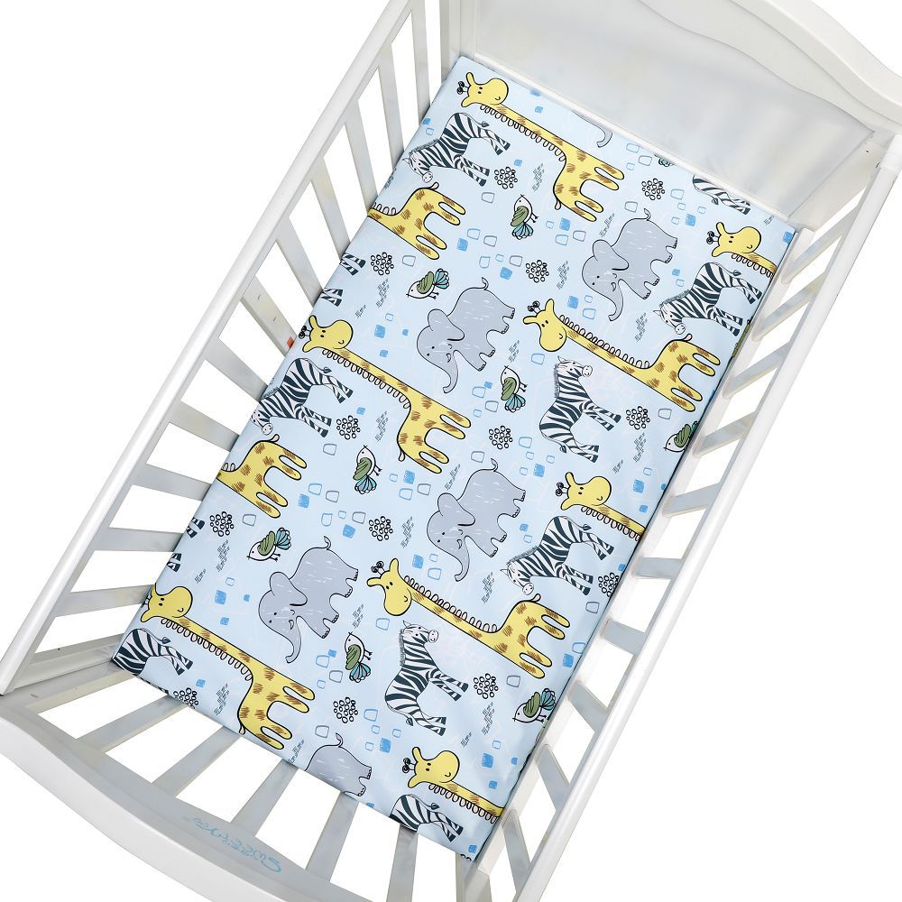 Soft and Breathable Baby Bed Sheet with Cute Animal Prints - Fitted Crib Sheet for Changing Pad - MAMTASTIC