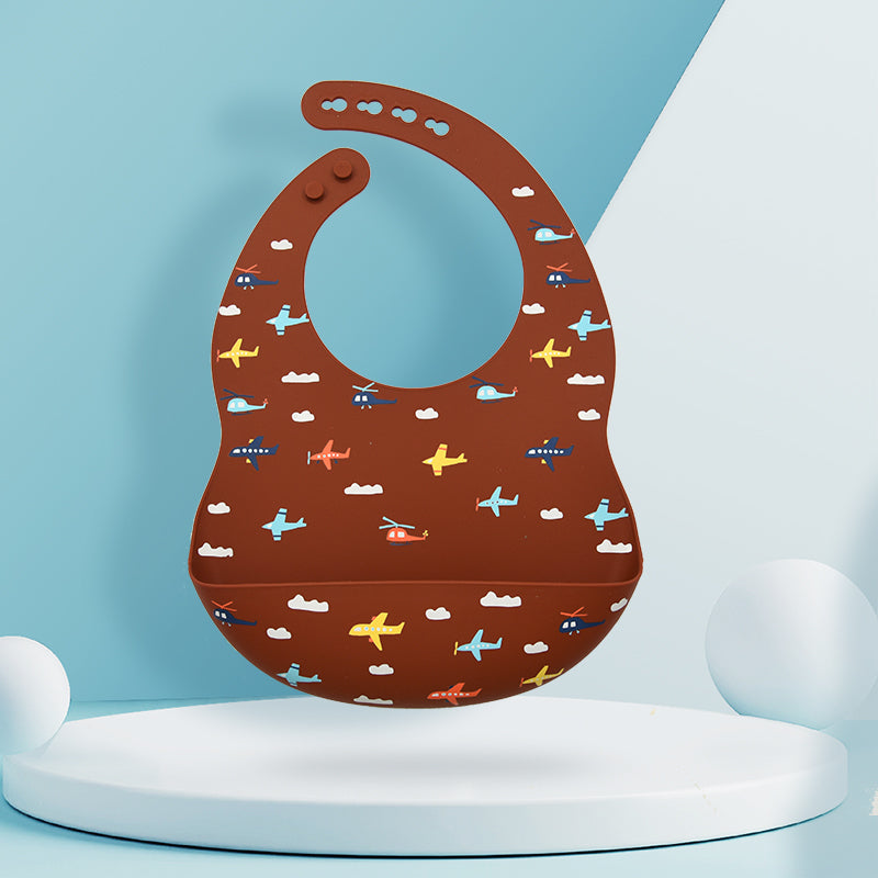 Waterproof Silicone Baby Bib with Food Catcher - MAMTASTIC