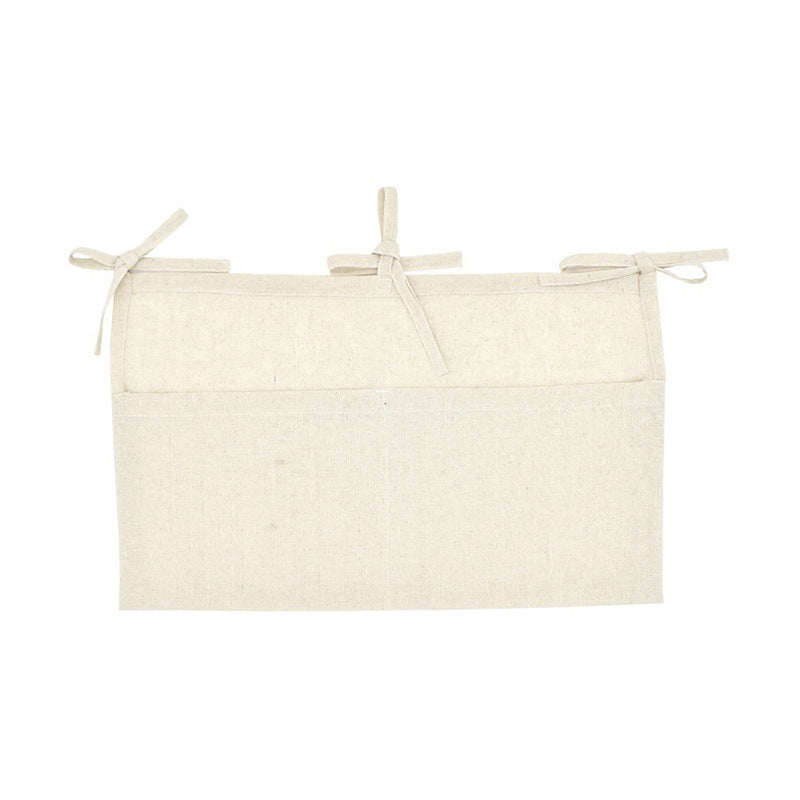 Linen Hanging Storage Bag with Two Compartments - Nursery Organizer for Baby Essentials - MAMTASTIC