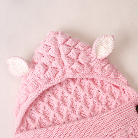 Cute Baby Sleeping Bag with Hood: Soft Acrylic Swaddle Blanket - MAMTASTIC