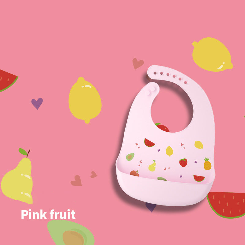 Silicone Baby Bib with Food Catcher and Cute Designs - MAMTASTIC