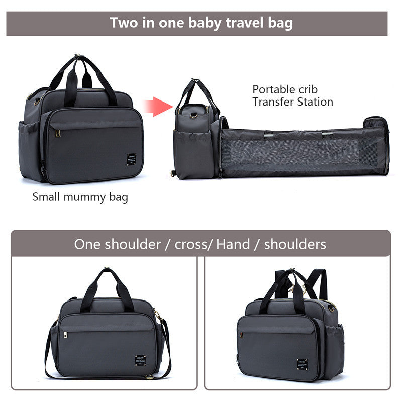Mommy Bag with Built-in Portable Crib for Travel - MAMTASTIC