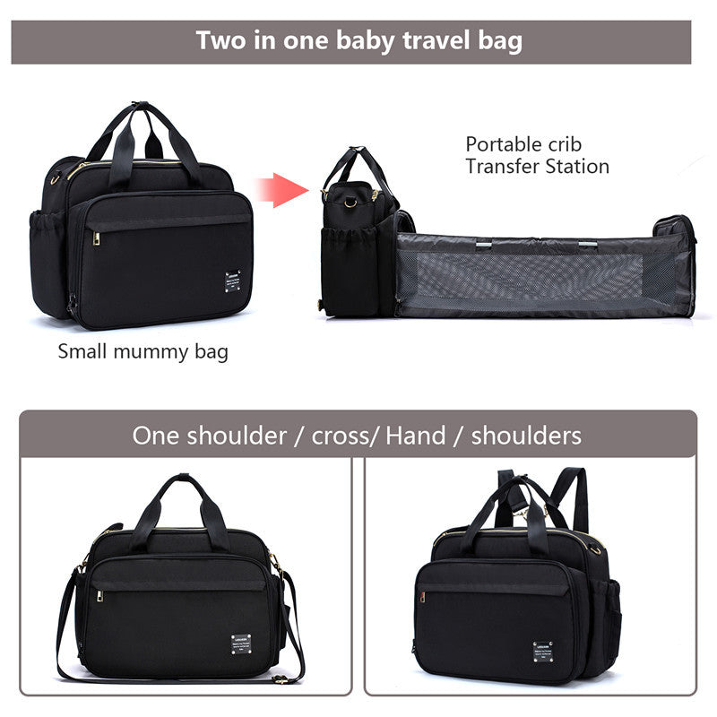 Mommy Bag with Built-in Portable Crib for Travel - MAMTASTIC