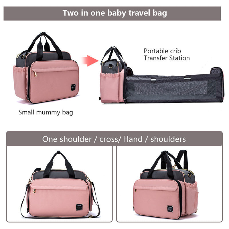 Mommy Bag with Built-in Portable Crib for Travel - MAMTASTIC