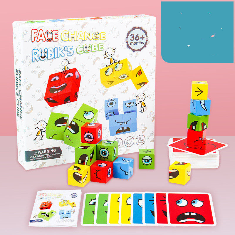Face Changing Rubik's Cube Wooden Puzzle for Kids - MAMTASTIC