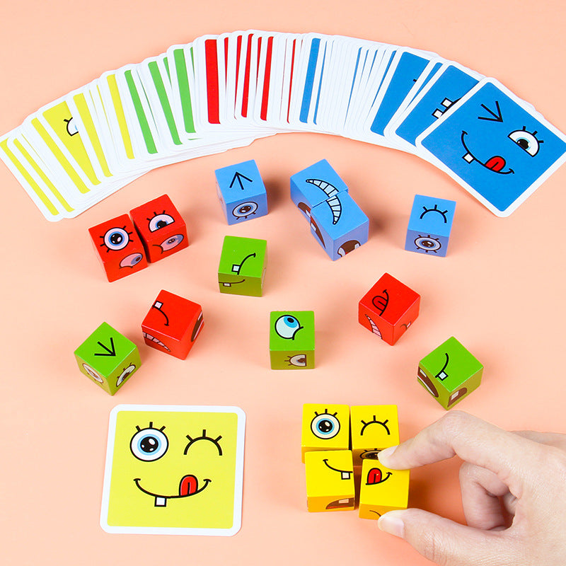 Face Changing Rubik's Cube Wooden Puzzle for Kids - MAMTASTIC