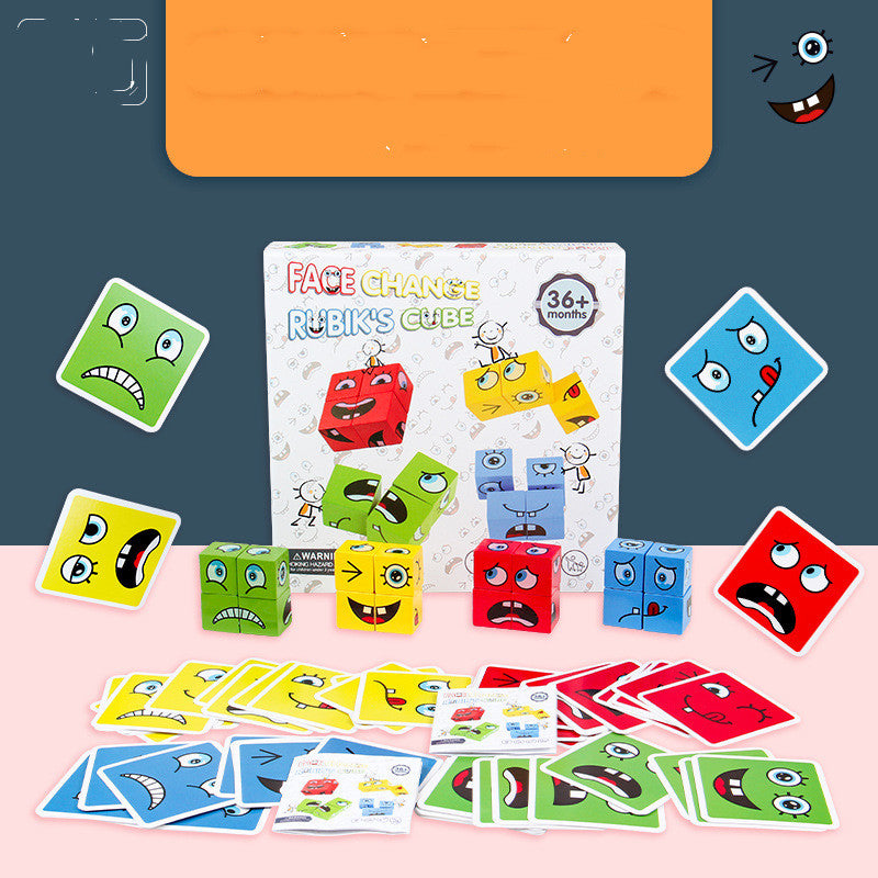Face Changing Rubik's Cube Wooden Puzzle for Kids - MAMTASTIC