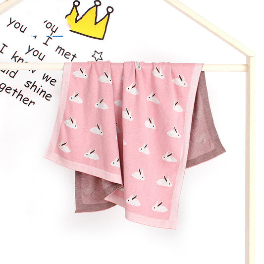 Knitted Bunny Baby Blanket - Soft and Cozy for Newborns - MAMTASTIC