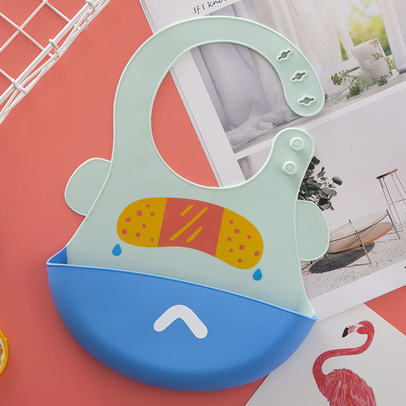 Waterproof Silicone Baby Bib with Food Catcher - MAMTASTIC