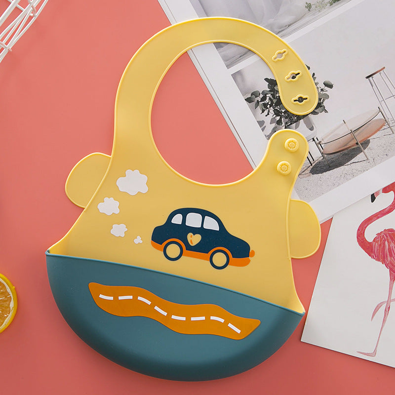 Waterproof Silicone Baby Bib with Food Catcher - MAMTASTIC