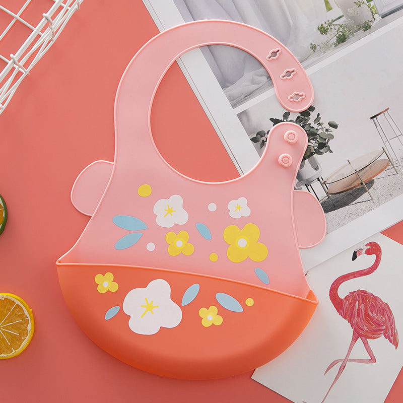 Waterproof Silicone Baby Bib with Food Catcher - MAMTASTIC
