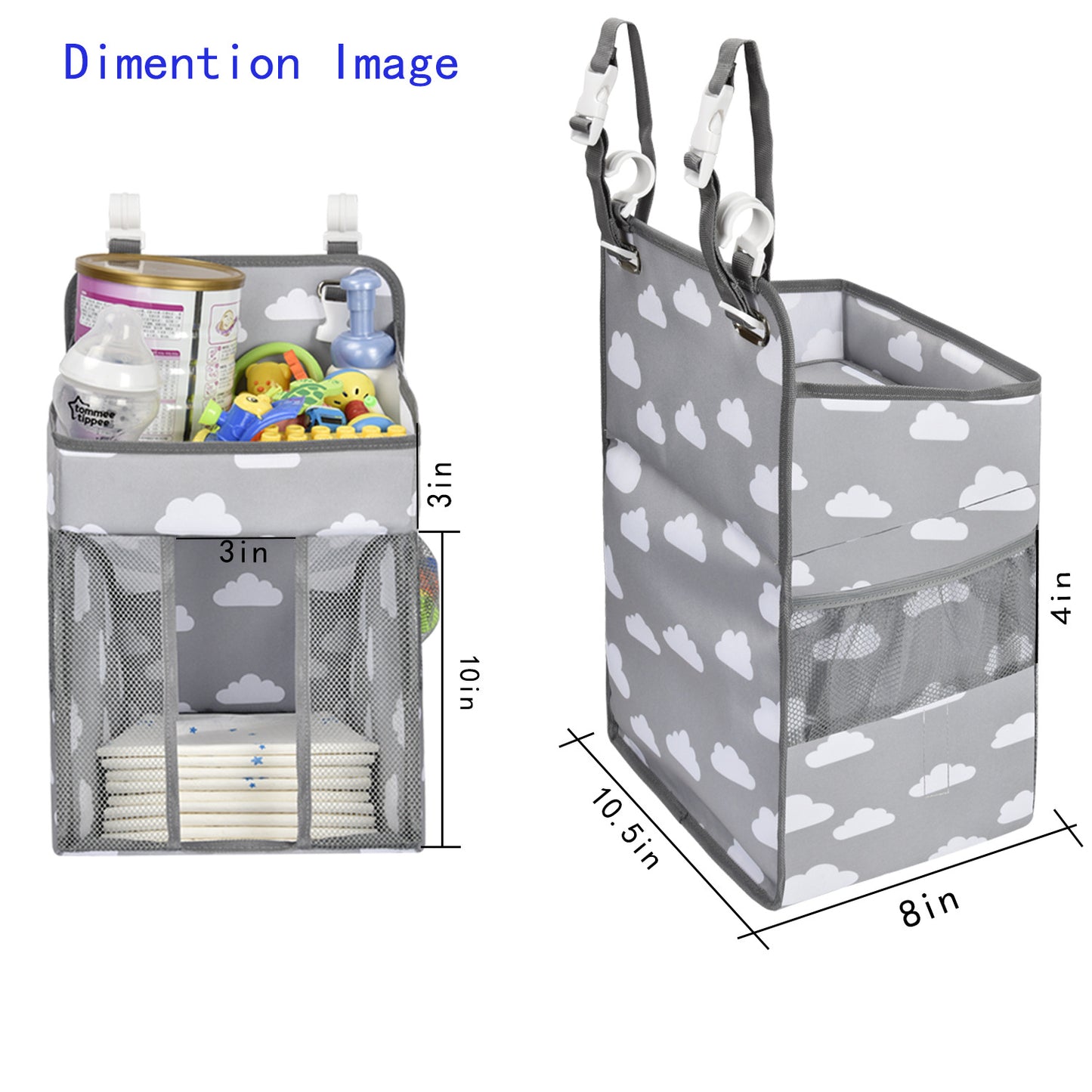 Hanging Diaper Storage Bag for Crib - Convenient Baby Organizer with Multiple Pockets - MAMTASTIC