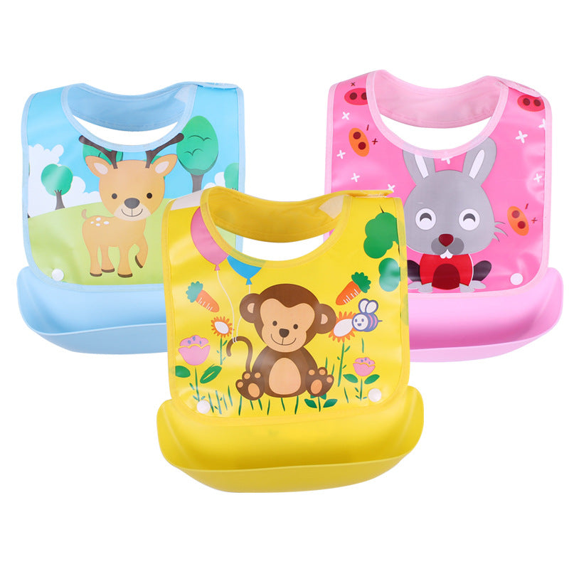 Waterproof Silicone Baby Bib with Food Catcher - MAMTASTIC