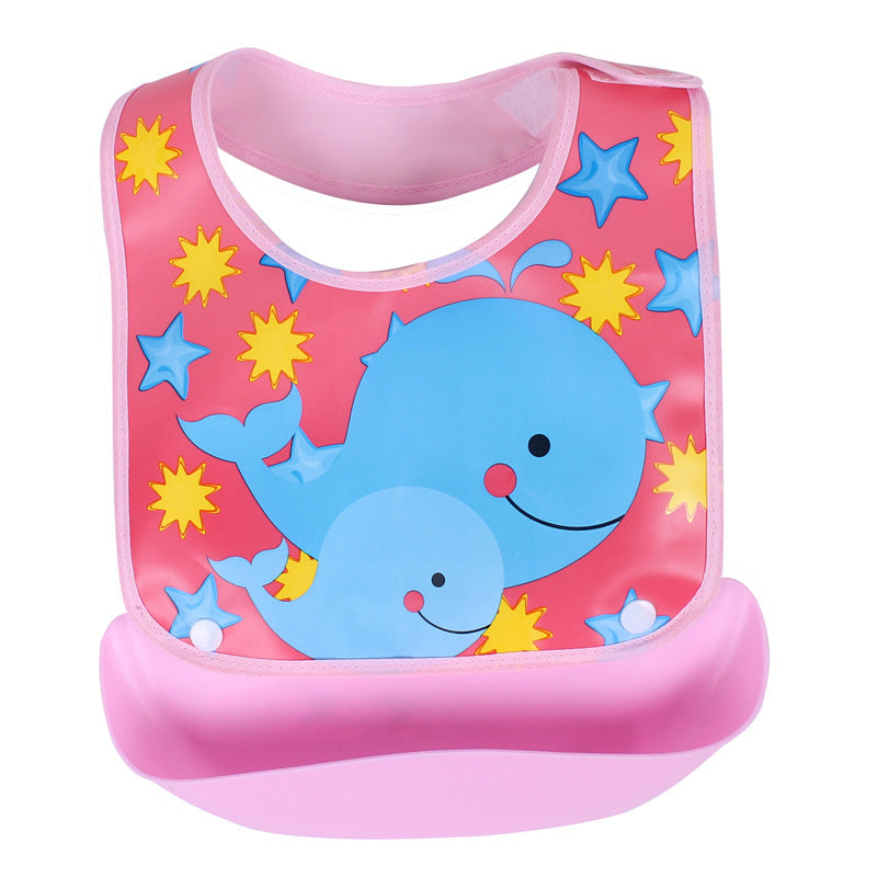 Waterproof Silicone Baby Bib with Food Catcher - MAMTASTIC