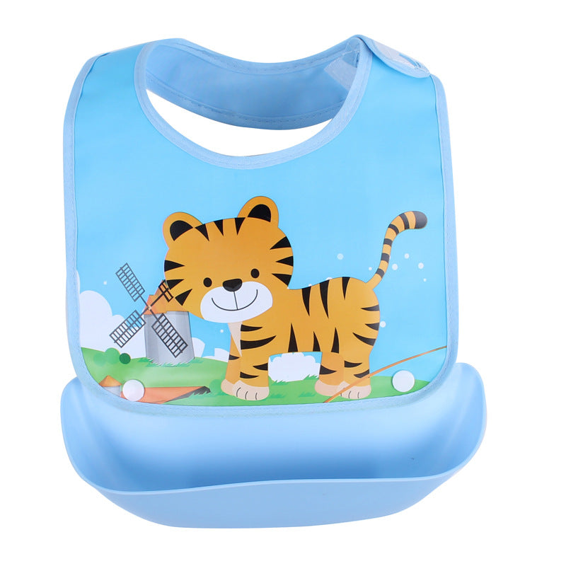 Waterproof Silicone Baby Bib with Food Catcher - MAMTASTIC