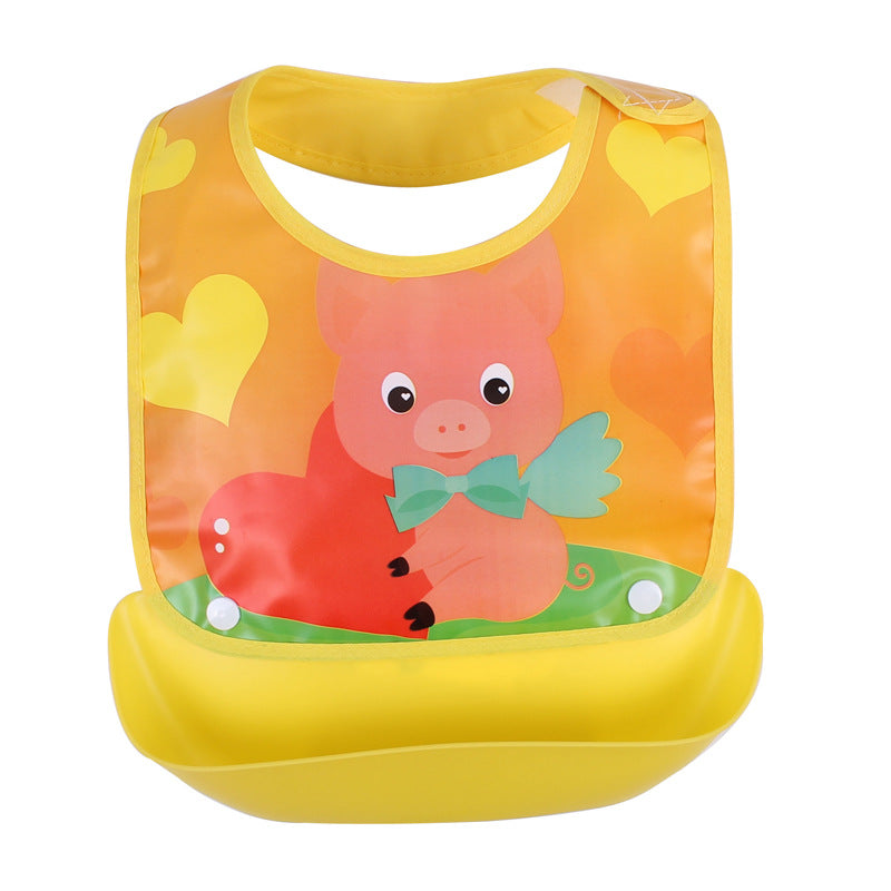 Waterproof Silicone Baby Bib with Food Catcher - MAMTASTIC