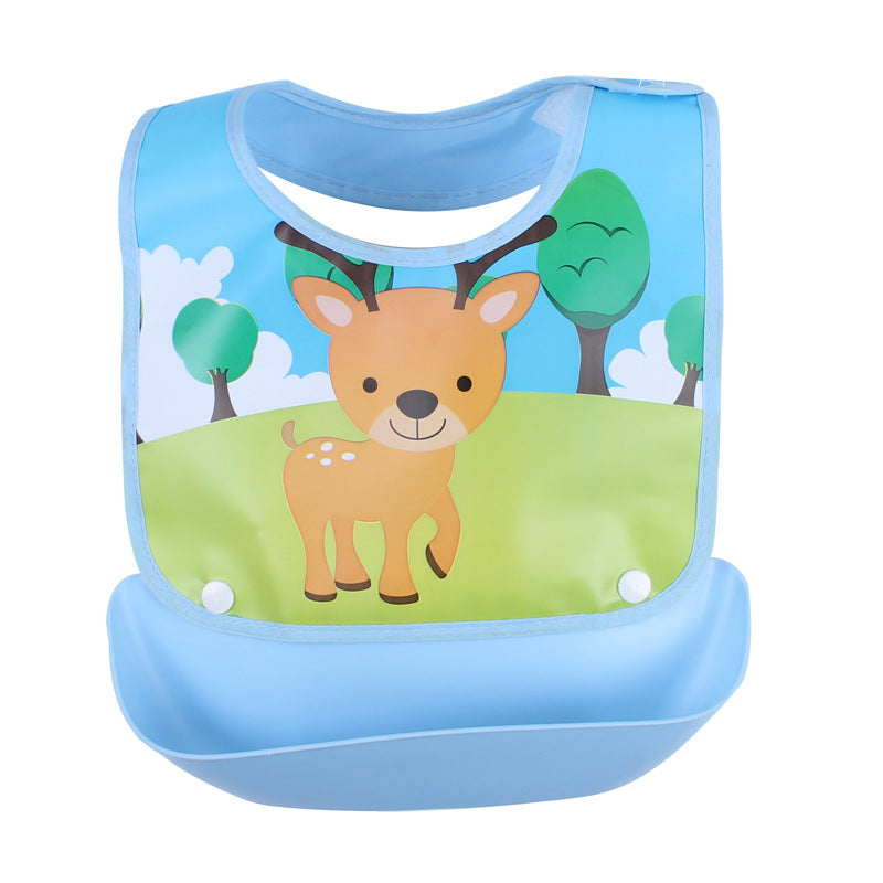 Waterproof Silicone Baby Bib with Food Catcher - MAMTASTIC