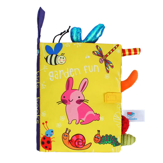 Soft Baby Book with Crinkle Pages - Baby Cloth Book with Animal Tails for Sensory Stimulation and Development - MAMTASTIC
