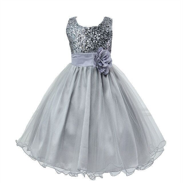 Sparkly Sequin Baby Girl Dress for Weddings - Flower Girl Dress with Tulle Skirt - MAMTASTIC