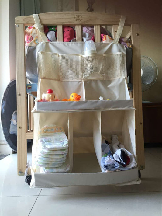Baby Crib Organizer with Multiple Pockets for Diapers and Toys - MAMTASTIC