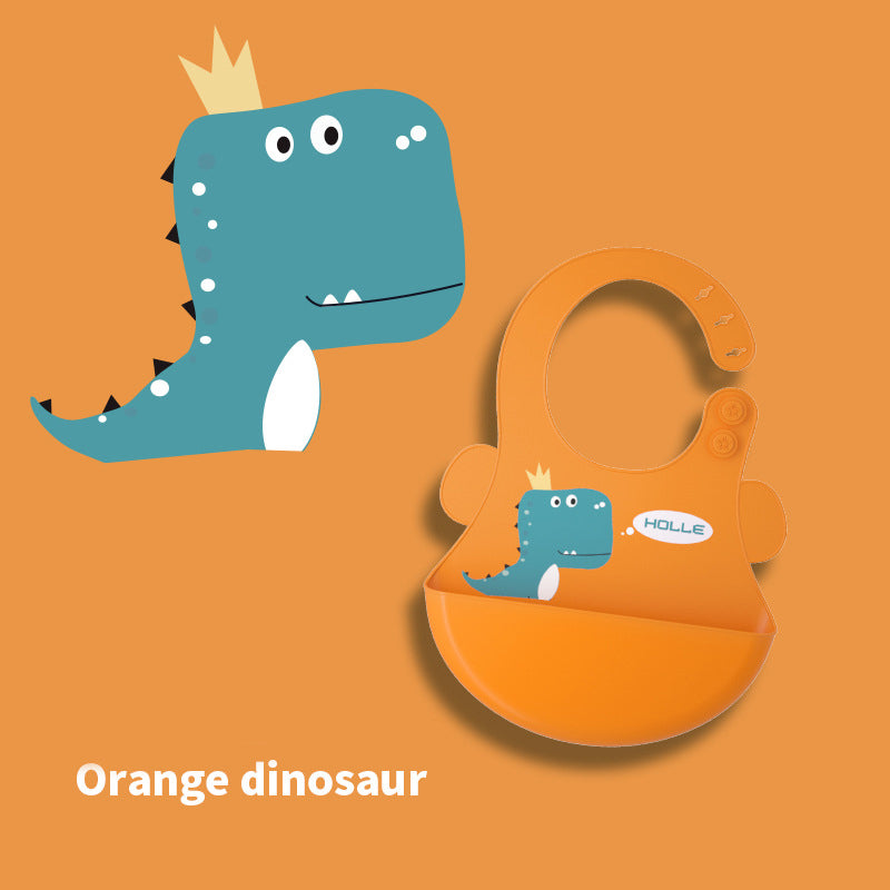 Silicone Baby Bib with Food Catcher and Cute Designs - MAMTASTIC