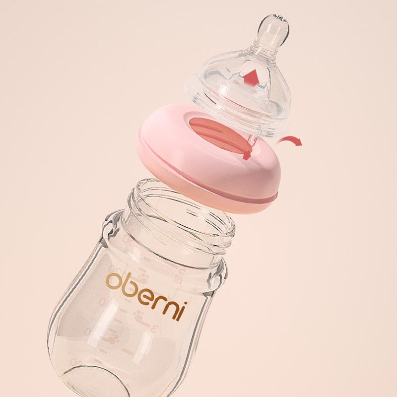 Wide Neck Glass Baby Bottle for Newborns - Durable and Safe for Breastfed and Formula-Fed Babies - MAMTASTIC