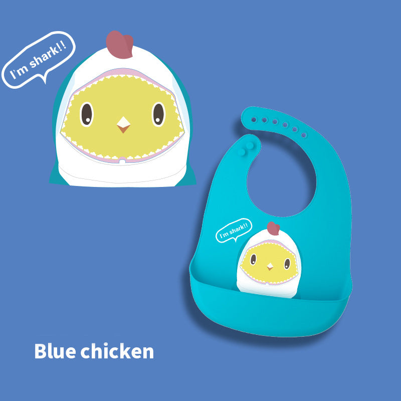 Silicone Baby Bib with Food Catcher and Cute Designs - MAMTASTIC