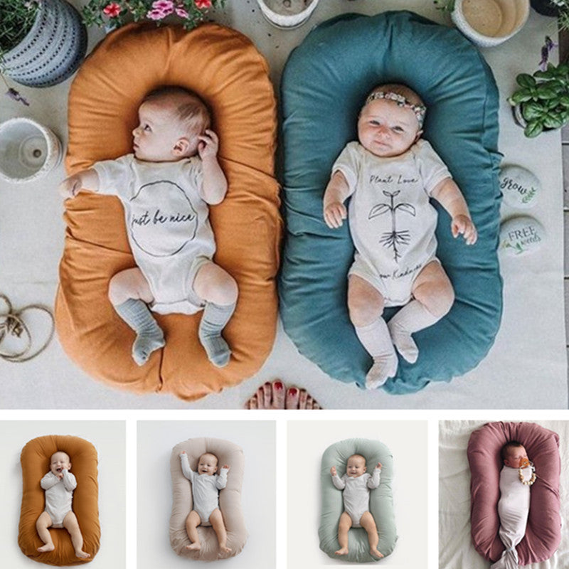 Portable Baby Nest for Travel - Soft and Breathable Cotton, Comfortable for Baby - MAMTASTIC