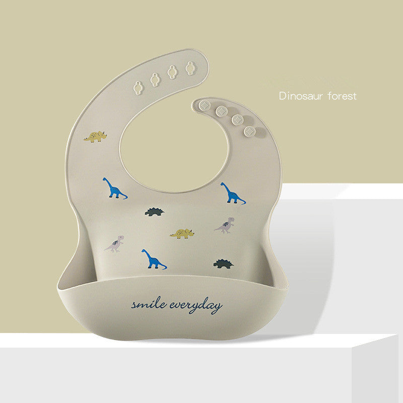 Waterproof & Easy Clean Silicone Bib with Food Catcher: Perfect for Messy Eaters - MAMTASTIC