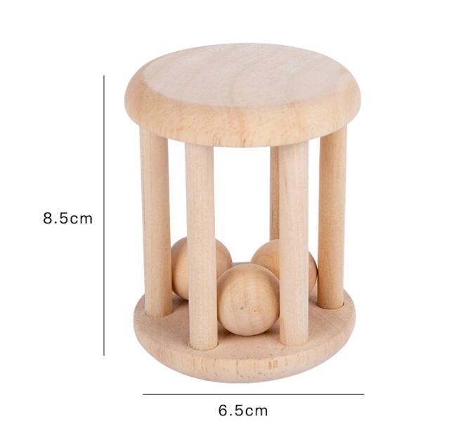 Wooden Rattle Set for Babies - Natural Wood Teething Toys for Infants - MAMTASTIC
