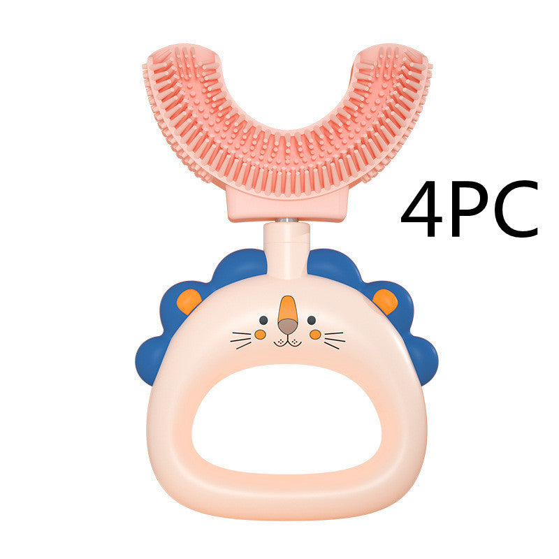 Fun and Colorful U-Shaped Silicone Toothbrush for Kids - MAMTASTIC