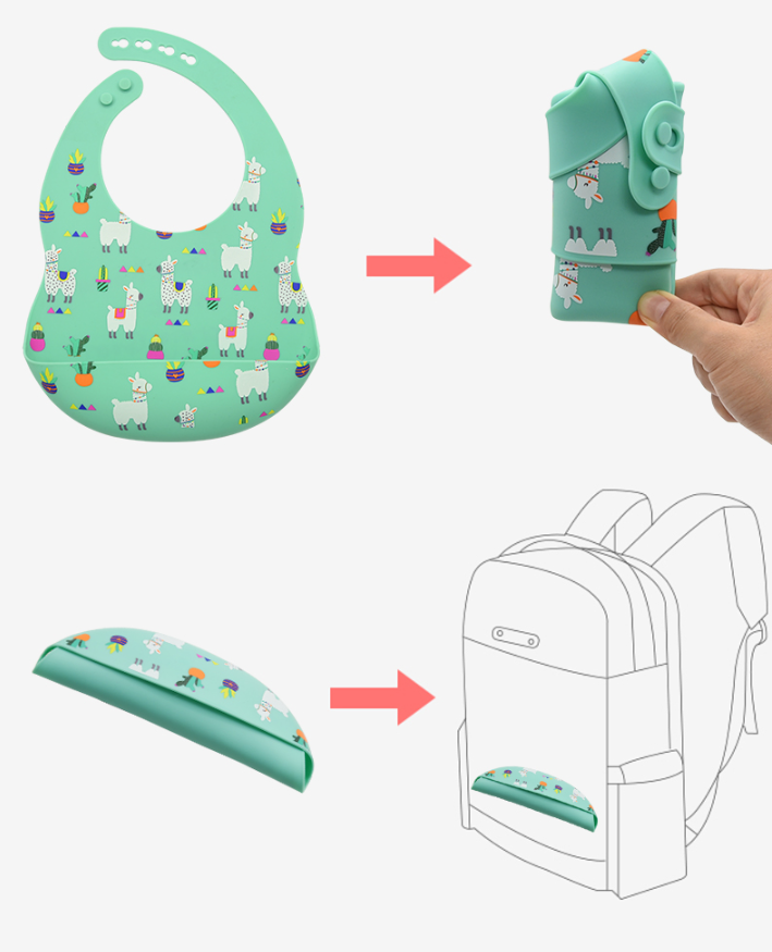 Waterproof Silicone Baby Bib with Food Catcher - MAMTASTIC