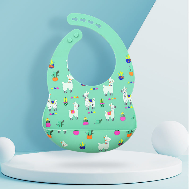 Waterproof Silicone Baby Bib with Food Catcher - MAMTASTIC