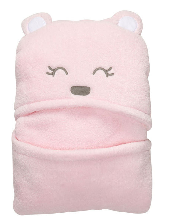 Hooded Baby Blanket - Soft Coral Fleece Hug Blanket for Newborn Comfort - MAMTASTIC