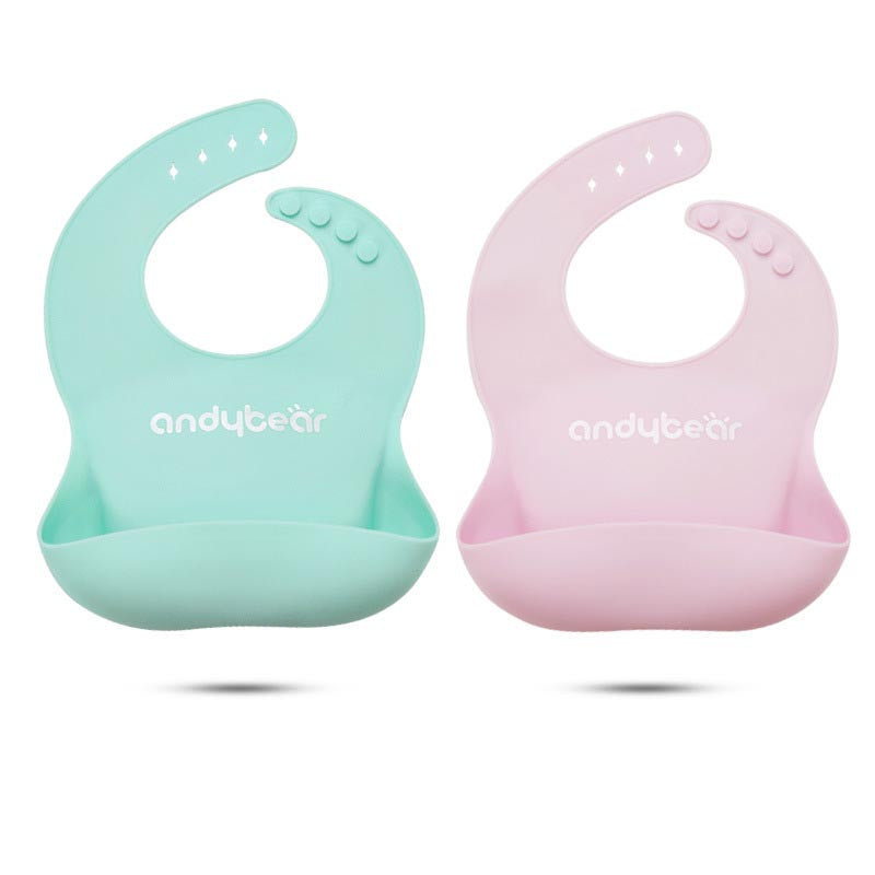Silicone Waterproof Baby Bib with Pocket - Soft and Washable for Toddlers - MAMTASTIC