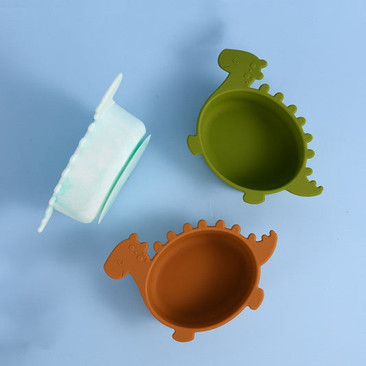 Silicone Suction Bowl for Babies - Non-Slip, Easy Clean, Dinosaur Design - MAMTASTIC