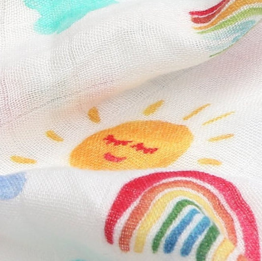 Rainbow Muslin Swaddle Blanket for Newborns - MAMTASTIC