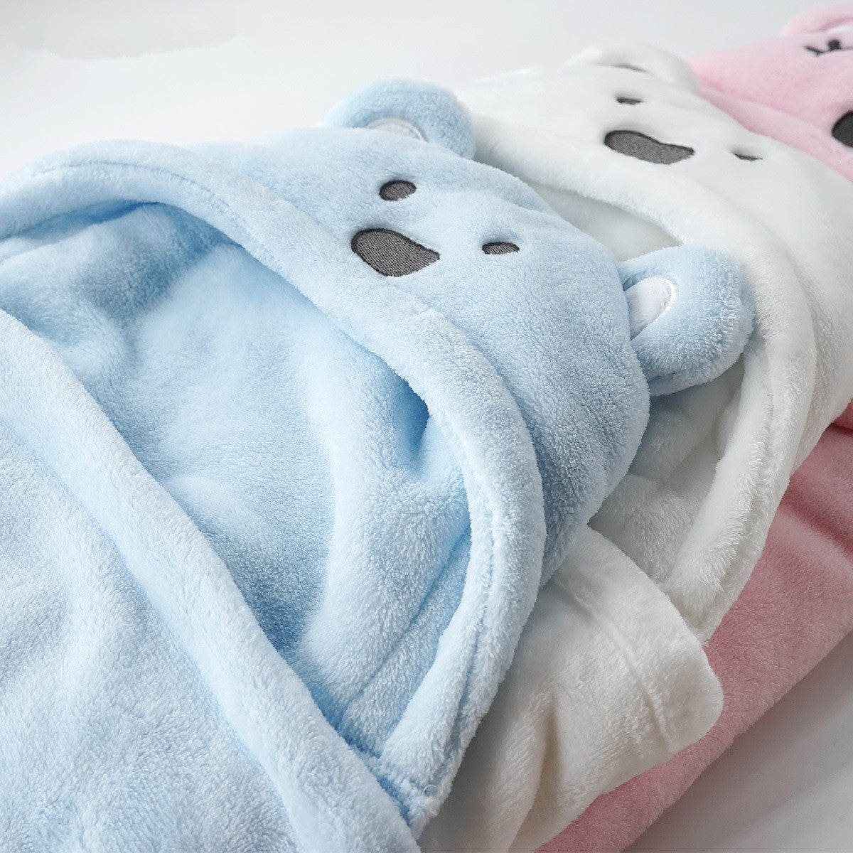 Hooded Baby Blanket - Soft Coral Fleece Hug Blanket for Newborn Comfort - MAMTASTIC