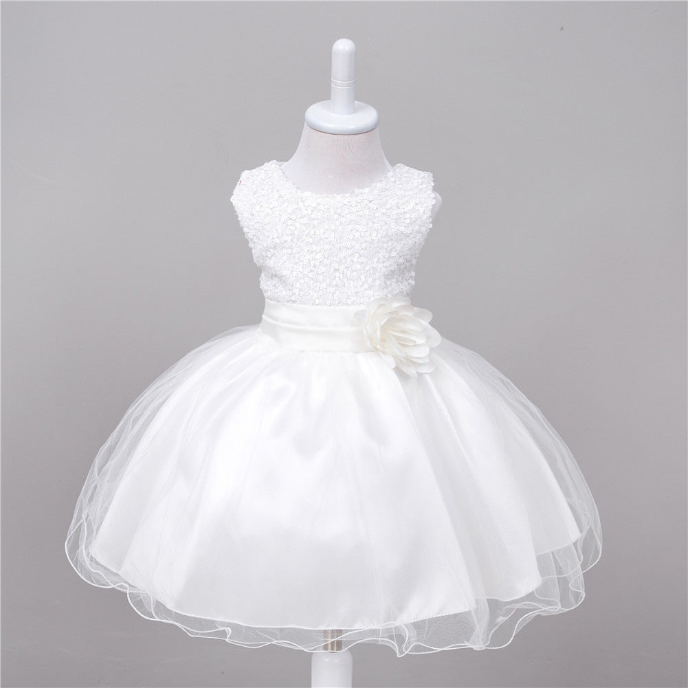 Sparkly Sequin Baby Girl Dress for Weddings - Flower Girl Dress with Tulle Skirt - MAMTASTIC