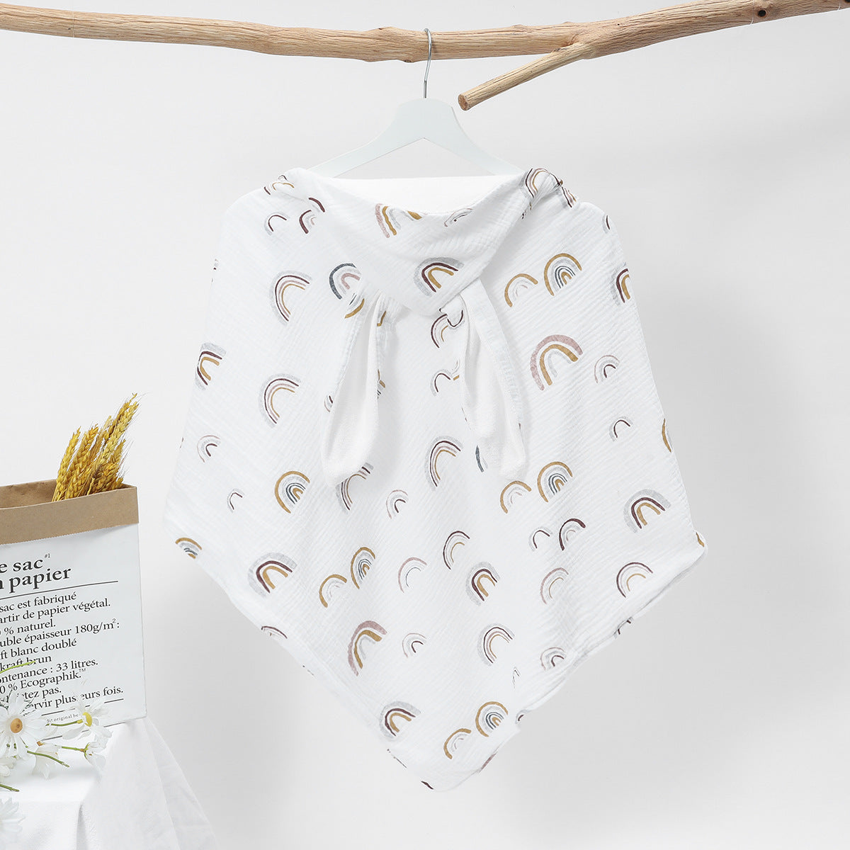 Soft and Absorbent Baby Hooded Towel - Double-Layer Gauze, Cute Bunny Ears - MAMTASTIC