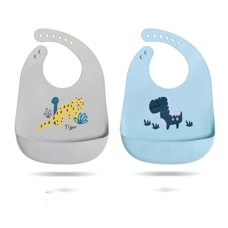 Silicone Waterproof Baby Bib with Pocket - Soft and Washable for Toddlers - MAMTASTIC