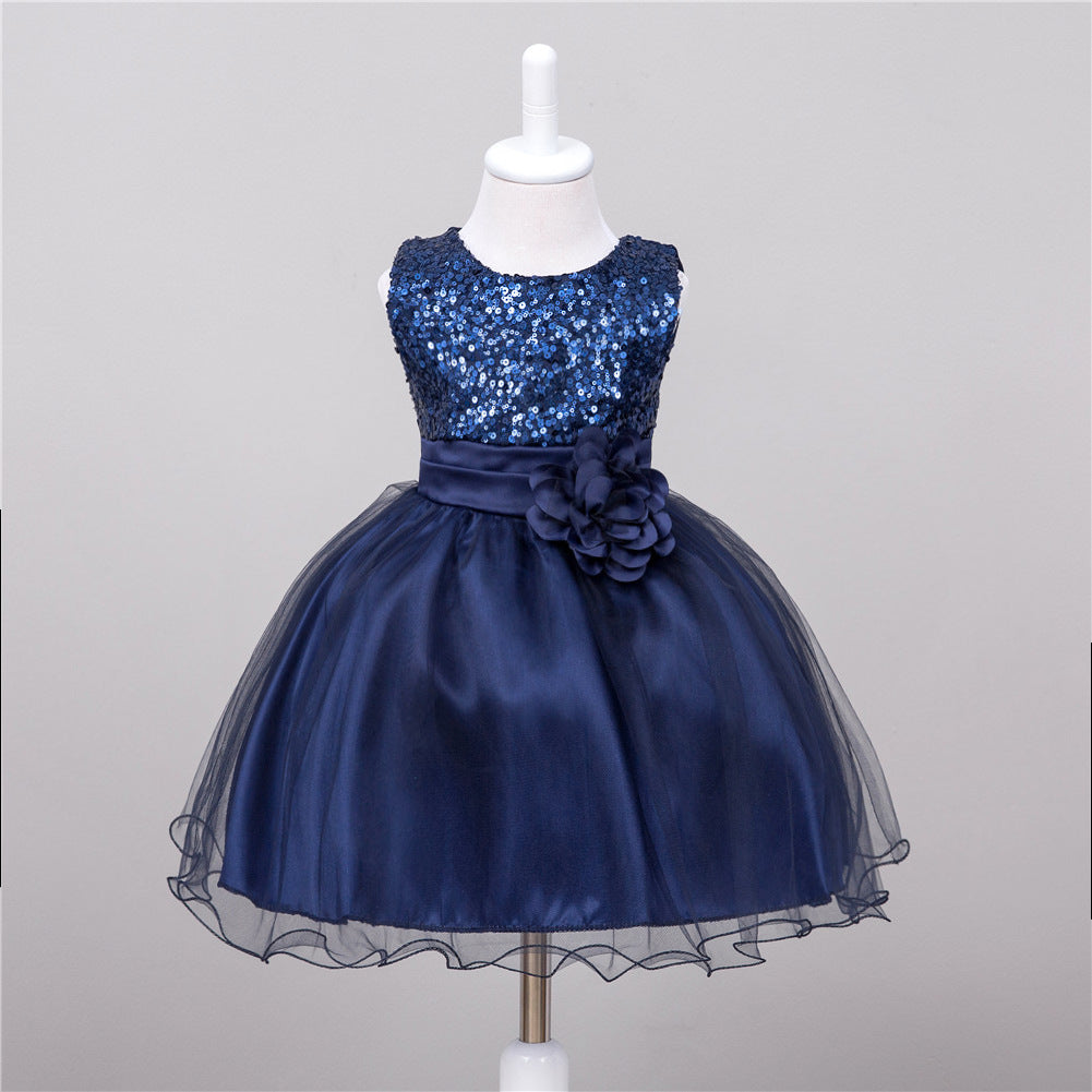 Sparkly Sequin Baby Girl Dress for Weddings - Flower Girl Dress with Tulle Skirt - MAMTASTIC