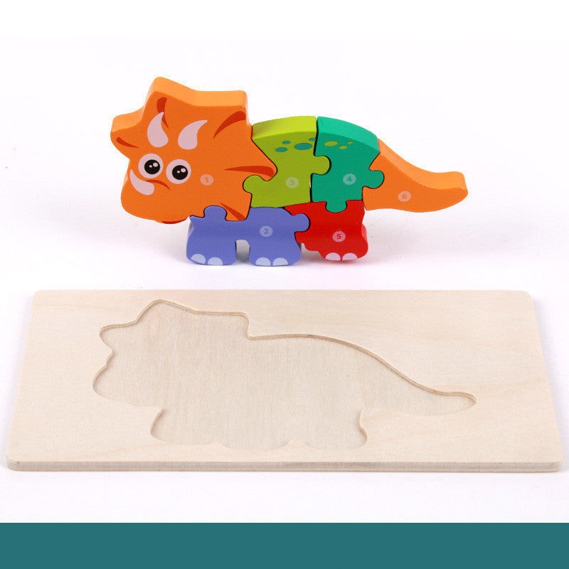 Wooden 3D Dinosaur Puzzle for Kids - Educational and Fun - MAMTASTIC