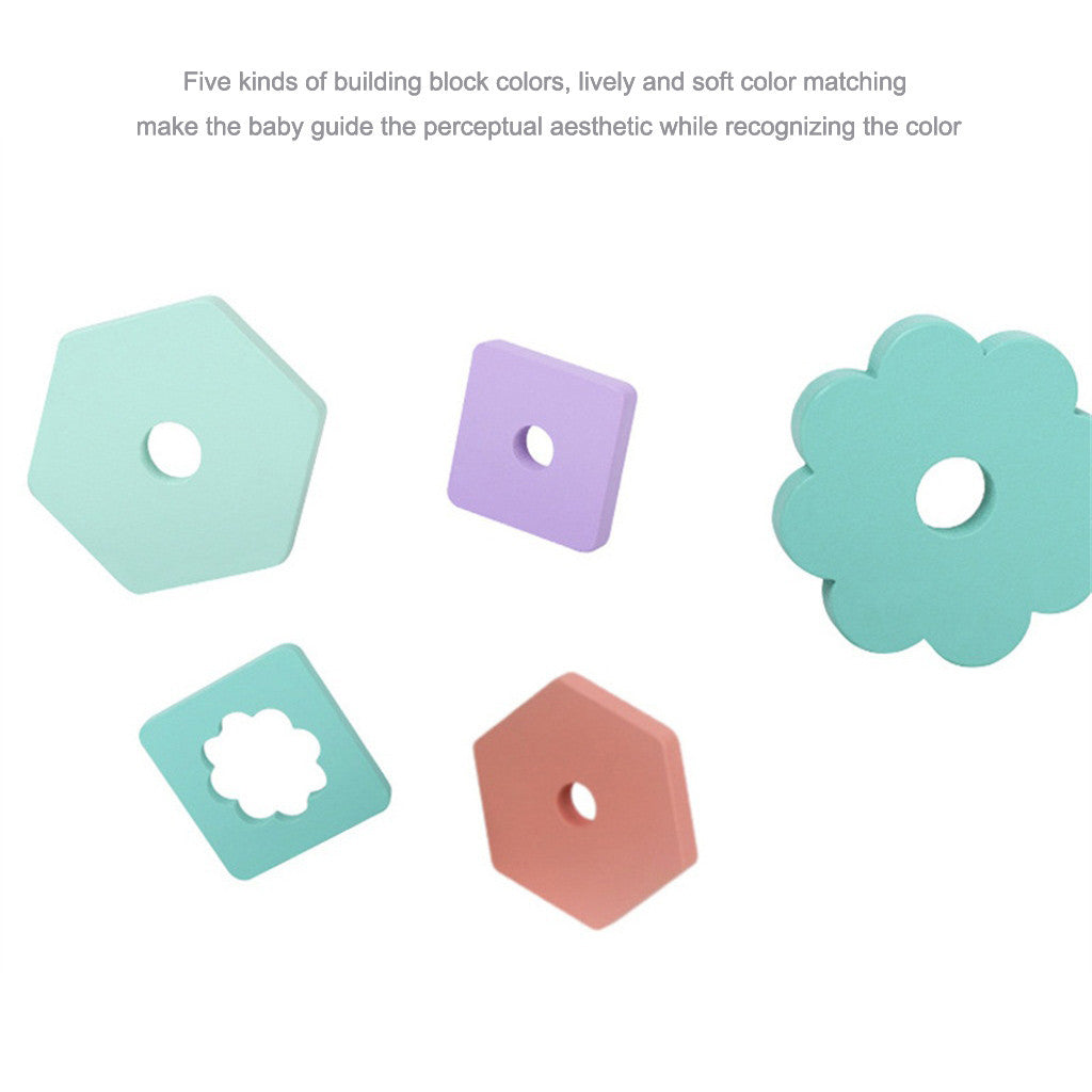 Stackable Wooden Shape Toys for Toddlers - Geometric Shapes, Learning Toys - MAMTASTIC