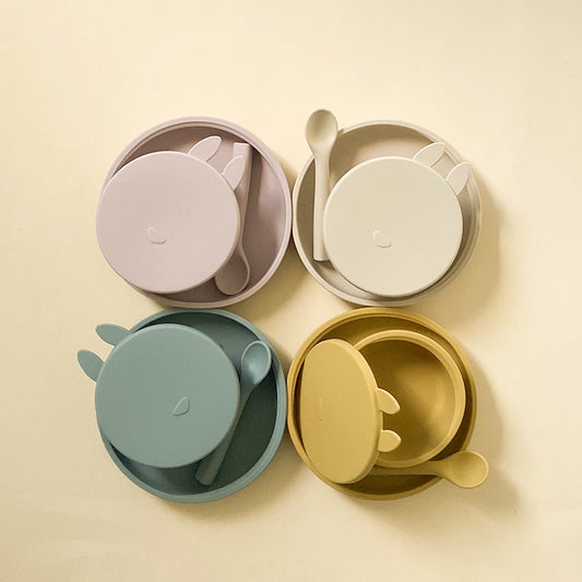 Silicone Baby Bowl and Plate Set with Spoon - MAMTASTIC