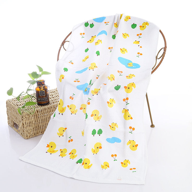 Hooded Baby Bath Towel with Cute Cartoon Print - MAMTASTIC